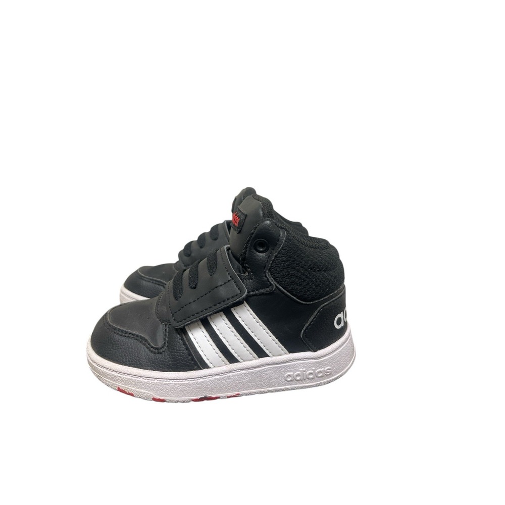 Adidas Hoops Mid 2.0 High Shoes Toddler Size 7.5K Kids Sneakers Black Red B75945
